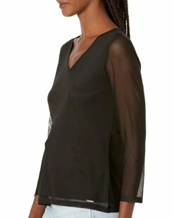 Calvin Klein Shirts & Tops 3/4 Sleeve V-Neck Mesh Top -Outlet Calvin Klein Store 81lBnEPQX2L. AC SR736920