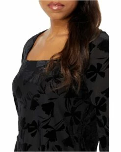 Calvin Klein Shirts & Tops Velvet Burnout 3/4 Sleeve Top -Outlet Calvin Klein Store 81w60QS dWL. AC SR736920