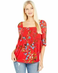 Calvin Klein Shirts & Tops Smocked Chiffon Blouse