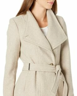 Calvin Klein Coats & Outerwear Asymmetrical Belted Wrap Coat -Outlet Calvin Klein Store 912tanLsKhL. AC SR736920