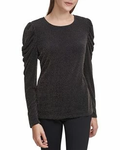 Calvin Klein Shirts & Tops Metallic Top with Ruffle Sleeves