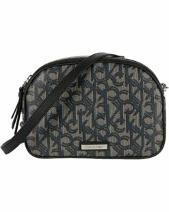 Calvin Klein Handbags Takara Double Zip Shadow Jacquard Signature Crossbody